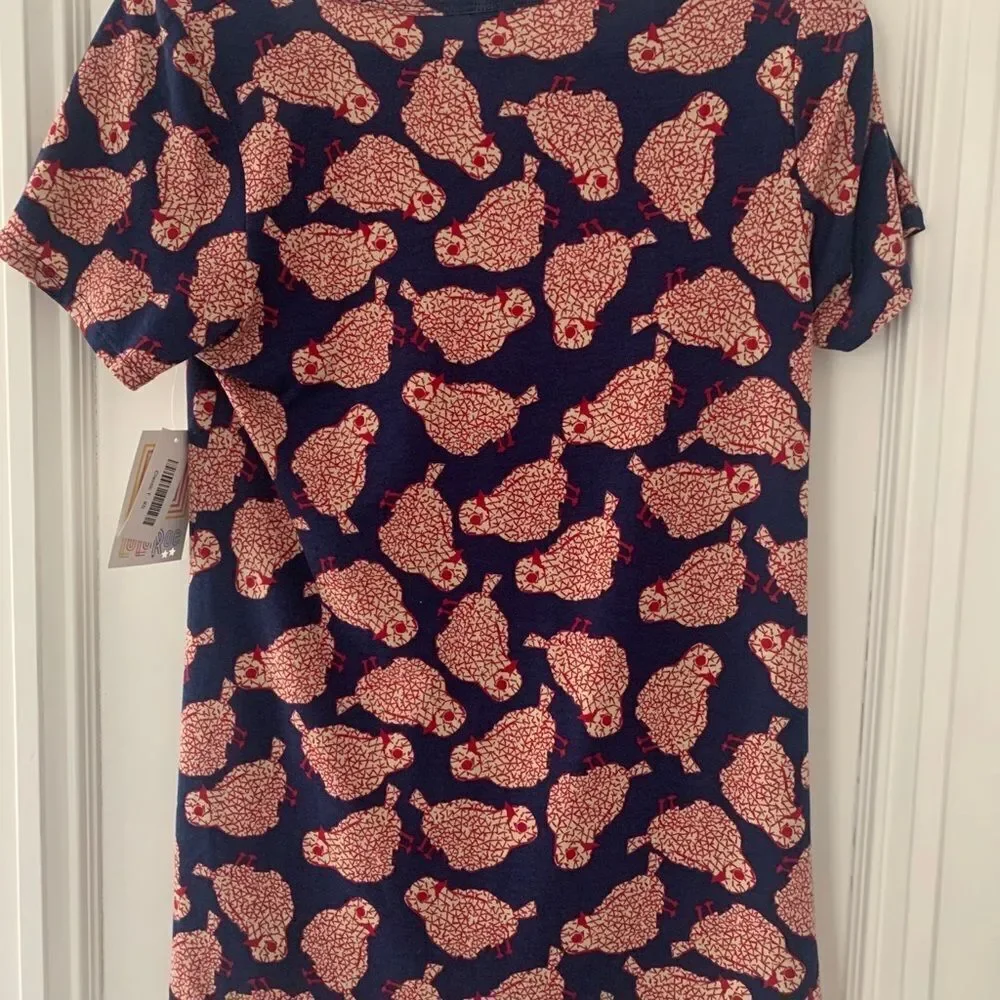 NWT Lularoe Classic Tee blue/pink chicks XS - Picture 3 of 4